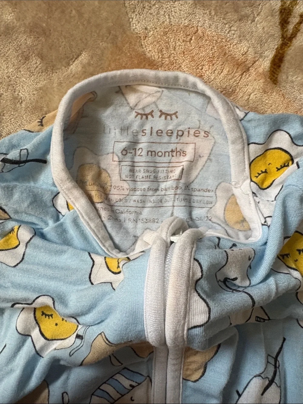 Little Sleepies blue easy footed